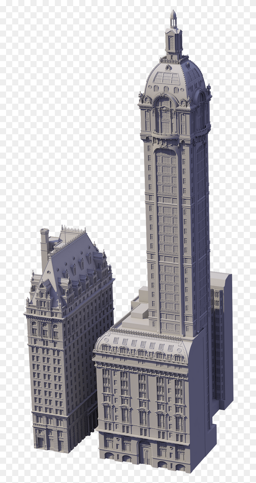 694x1523 When I First Started To Model The Singer Building Washington Life Building New York, Office Building, Architecture, Tower HD PNG Download