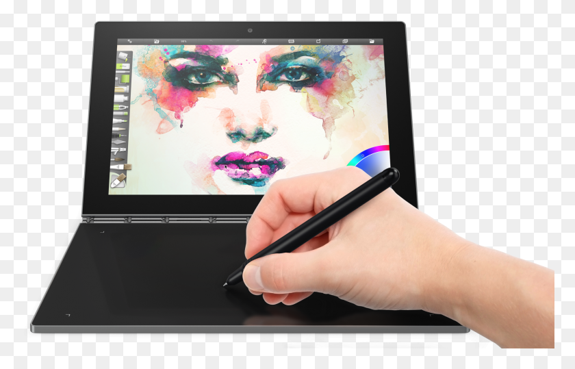 1753x1078 When The Keyboard Is Not In Use You Can Use The Surface Lenovo Laptop With Touch Keyboard, Person, Human, Computer HD PNG Download