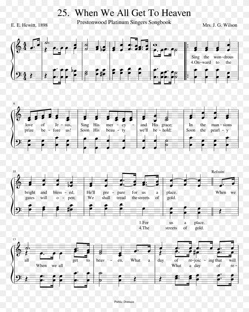 770x993 When We All Get To Heaven Sheet Music, Gray, World Of Warcraft HD PNG Download