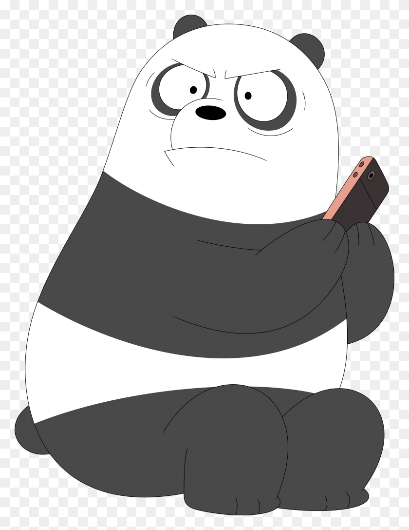 2726x3590 Когда Вы Спрашиваете Панду, Можете Ли Вы Одолжить Его Телефон Porygon Panda We Bare Bears, Doodle Hd Png Download