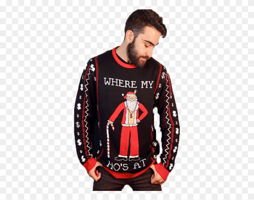353x601 Where My Ho39S At Ugly Sweater My Ho39S At Ugly Christmas Sweater, Ropa, Vestimenta, Manga Hd Png