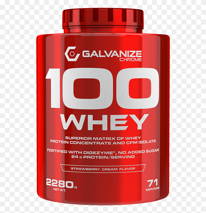 547x806 Whey Strawberry Cream 2280g Galvanize Nutrition, Tin, Can, Aluminium HD PNG Download