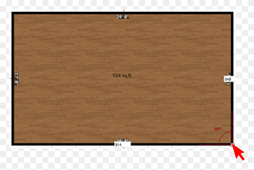 1328x858 While In The 2d Plan View Click On A Corner Of The Plywood, Text, Rug HD PNG Download