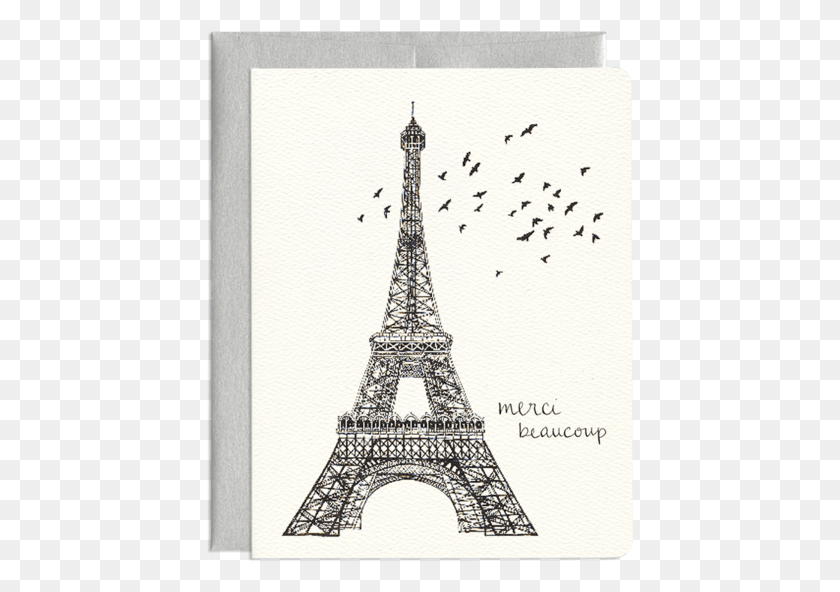 428x532 Descargar Png Tarjeta De Agradecimiento De París Caprichosa Torre Eiffel Gotamago Inc, Pájaro, Animal, Torre Hd Png