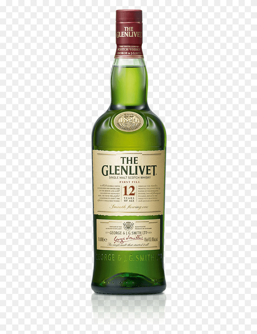250x1031 Whiskey Bottle Glenlivet 12 Years, Liquor, Alcohol, Beverage HD PNG Download