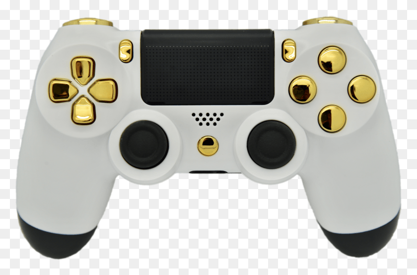 3809x2409 Descargar Png White Amp Gold Ps4 Rapid Fire Modded Controller Funciona White Gold Playstation 4 Controller Hd Png