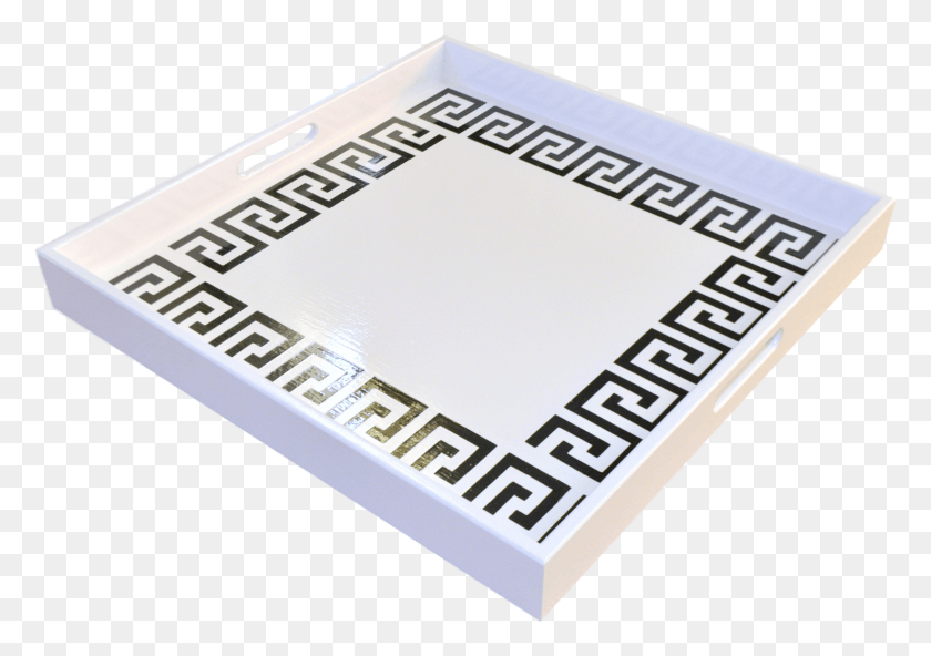 2759x1885 White And Black Greek Key Square Large Ottoman Tray Paper, Tabletop, Furniture HD PNG Download