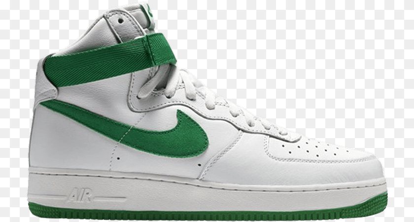 White And Green Air Force 1 High Tops, Clothing, Footwear, Shoe, Sneaker Sticker PNG