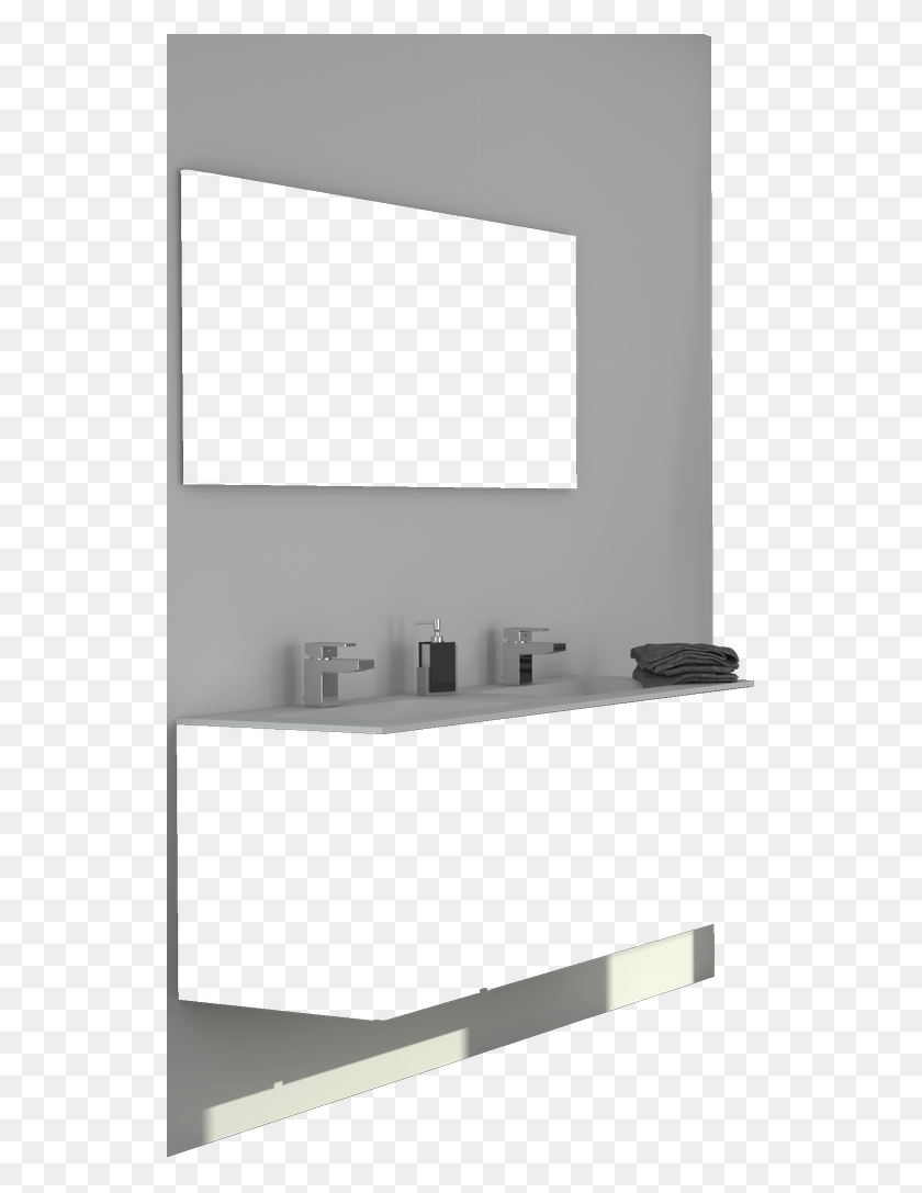 538x1027 White And Textures Pared 1 Sideboard, Double Sink, Gray HD PNG Download