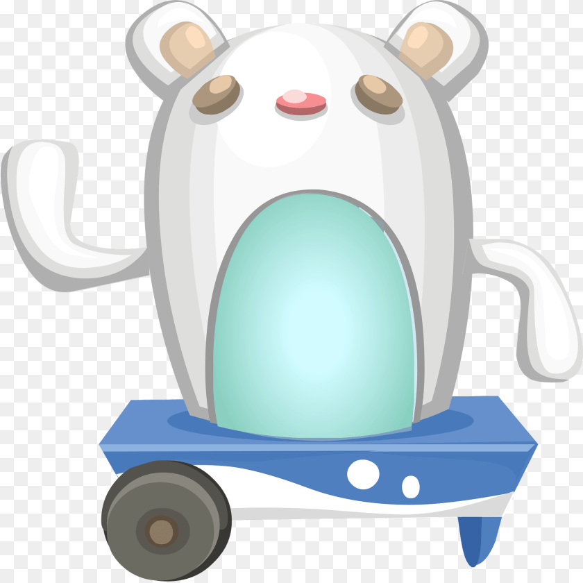 White Animal Toy Clipart, Device, Grass, Lawn, Lawn Mower Sticker PNG