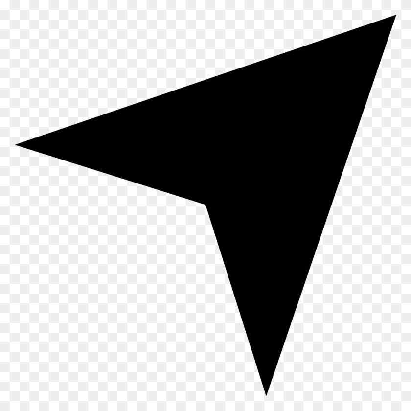 980x980 Descargar Png Flecha Blanca Apuntando Hacia Abajo Icono De Servicios De Ubicación, Triángulo Hd Png