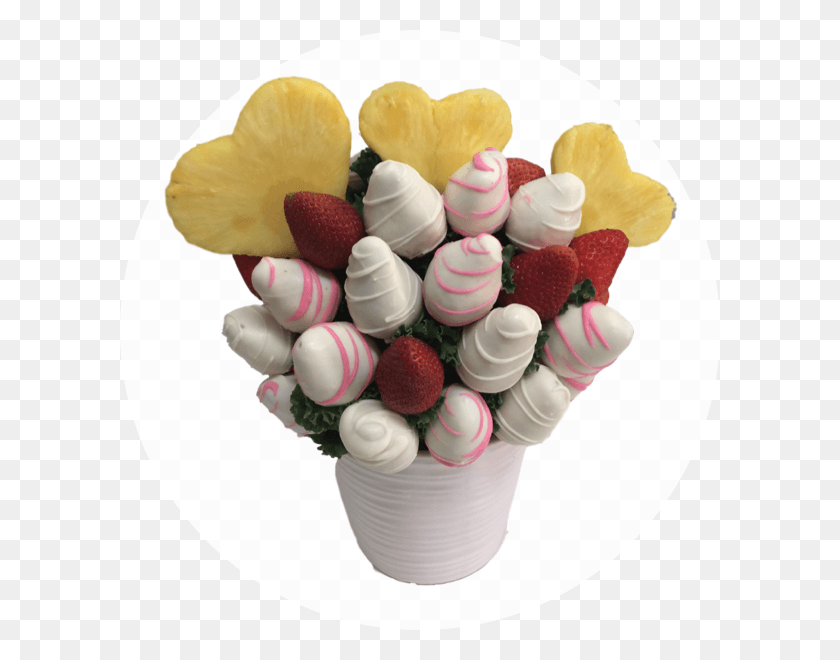 600x600 White Berry Bliss Bouquet Buttercream, Plant, Food, Sweets Descargar Hd Png