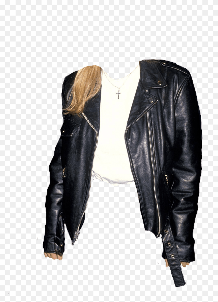 994x1407 White Black Leather Jacket Polyvore Moodboard Filler Drew Barrymore 90s, Clothing, Apparel, Coat HD PNG Download