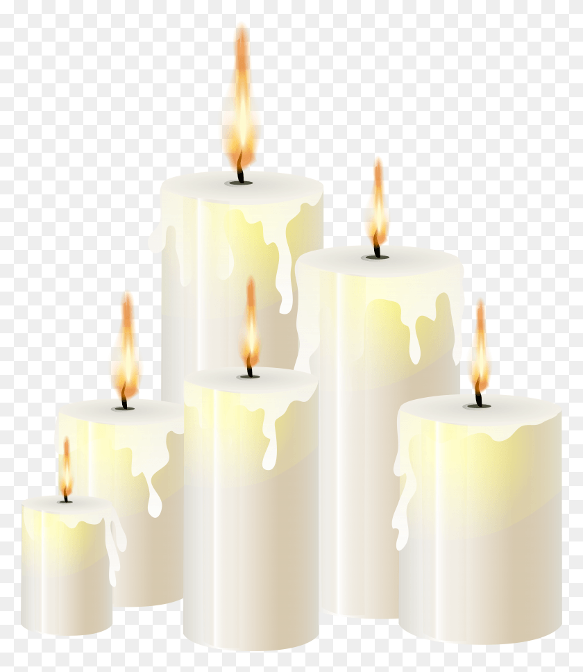 6651x7745 White Candles Clip Art HD PNG Download