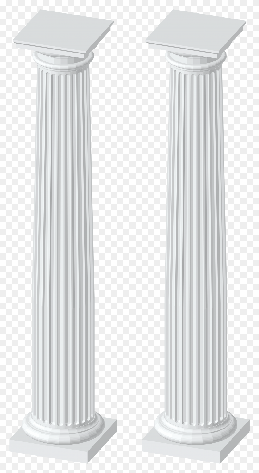 4148x7824 White Columns Transparent Clip Art Image Column, Architecture, Building, Pillar HD PNG Download