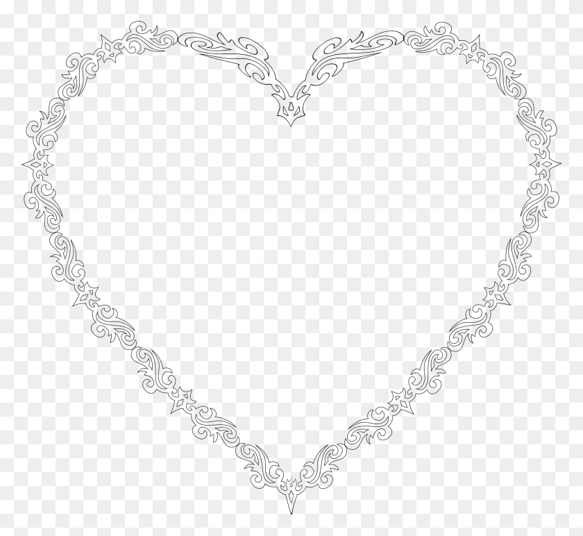 2370x2164 White Decorative Line Clipart Heart, Gray, World Of Warcraft HD PNG Download