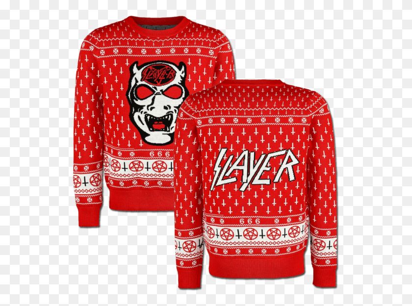545x564 White Demon Holiday Sweater Slayer Sweater, Clothing, Apparel, Sweatshirt HD PNG Download