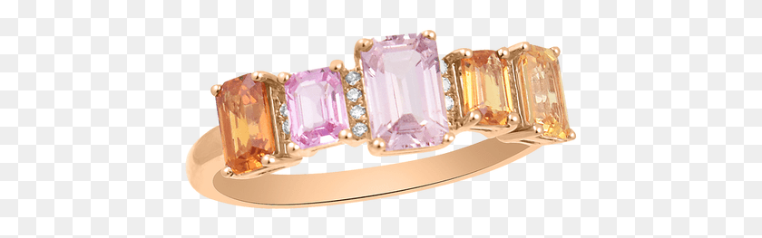 437x203 White Diamond 14k Rose Gold Light And Dark Pink And Engagement Ring, Gemstone, Jewelry, Accessories HD PNG Download