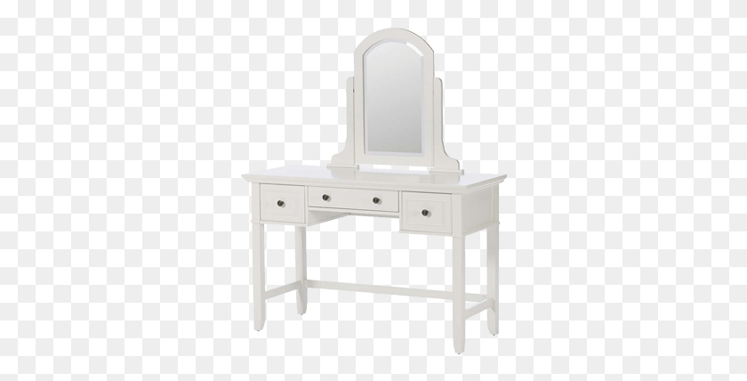 300x368 White Dressing Table With Mirror And Wide Table Table, Furniture, Cabinet, Dresser HD PNG Download