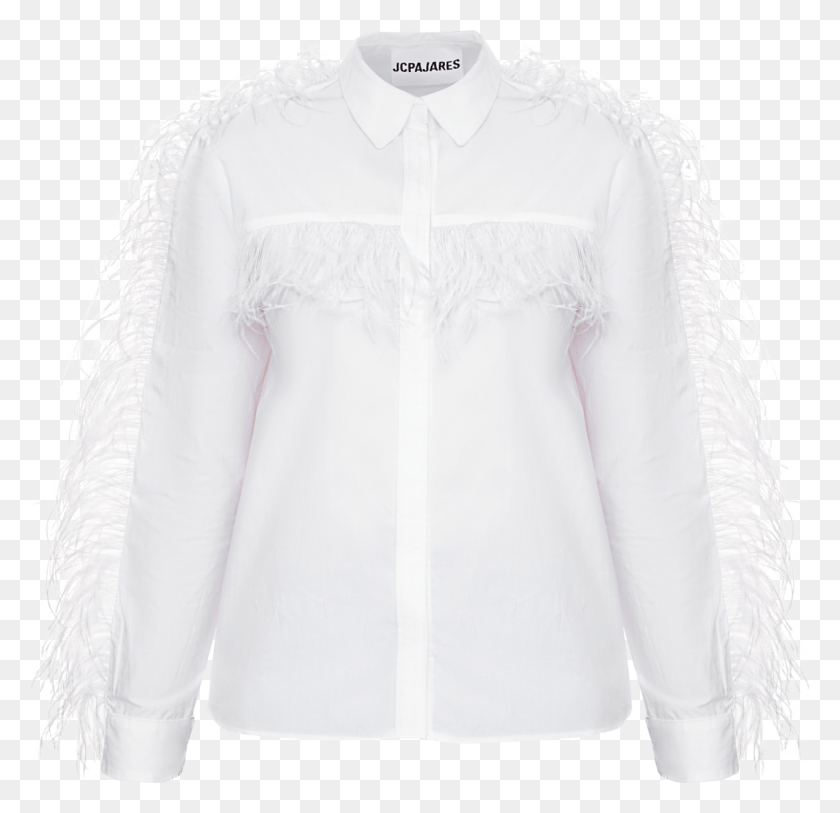 1280x1236 Белая Рубашка С Перьями, Одежда, Одежда, С Длинным Рукавом Png Скачать