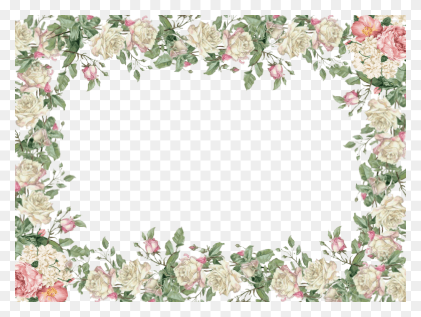 1024x752 White Flower Frame Transparent Image Transparent Floral Frame, Plant, Flower, Blossom HD PNG Download