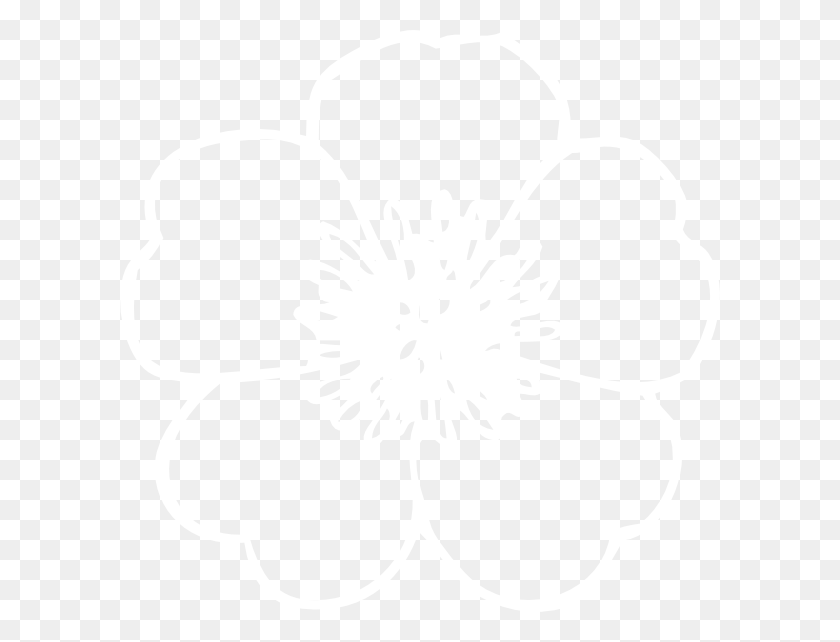 600x582 White Flower Silhouette Illustration, White, Texture, White Board HD PNG Download