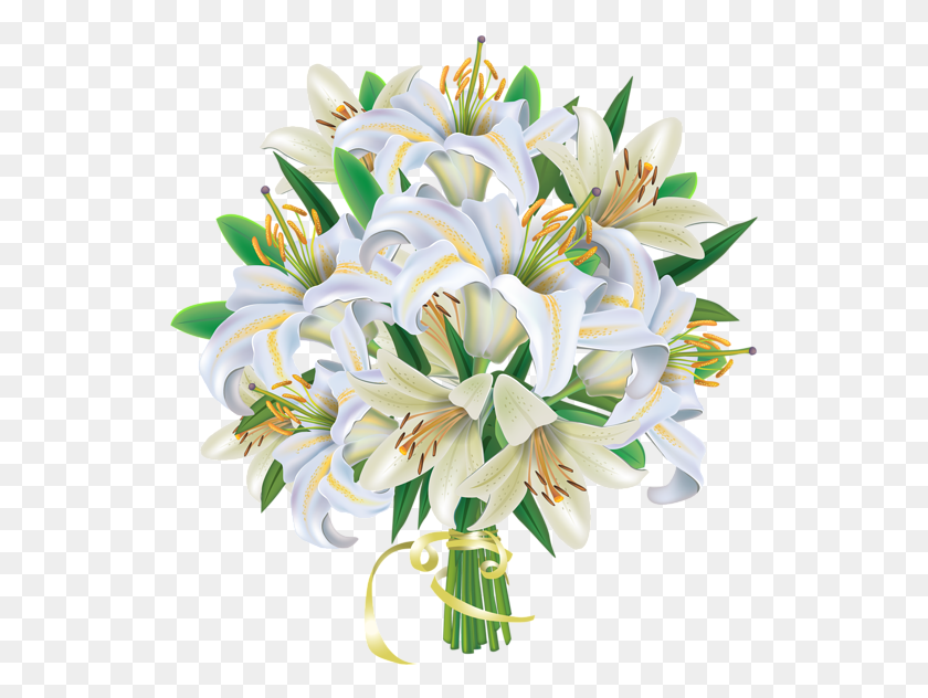 533x572 White Flowers Bouquet Bouquet Of White Flowers Clip Art, Plant, Flower, Blossom HD PNG Download