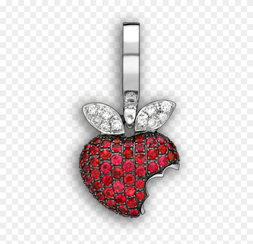 434x751 White Gold Amp Ruby Baby Bitten Apple 39art Charm Locket, Jewelry, Accessories, Accessory HD PNG Download