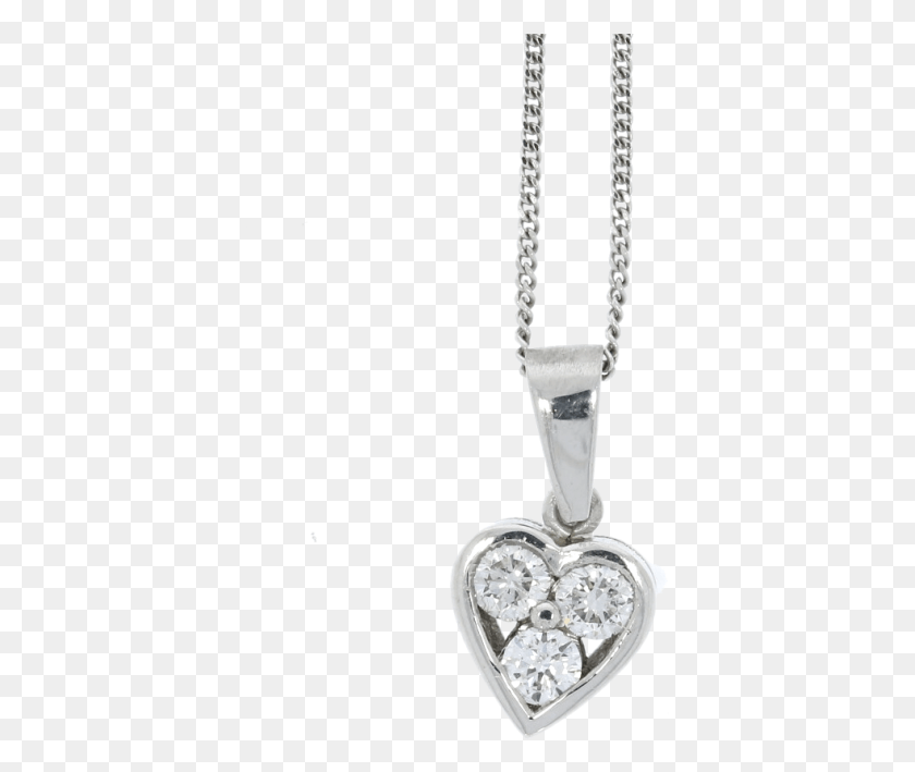 389x649 Descargar Png Oro Blanco Diamante En Forma De Corazón Colgante Amp Cadena Medallón, Accesorios, Accesorio, Collar Hd Png