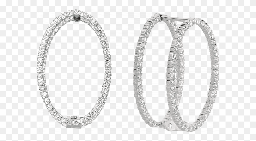 601x404 White Gold Minilok Miroir Diamond Oval Earrings Earrings, Gemstone, Jewelry, Accessories HD PNG Download