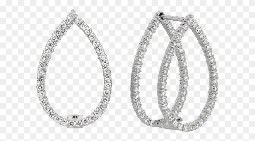 601x405 Descargar Png Oro Blanco Minilok Miroir Diamante Pendientes En Forma De Pera, Accesorios, Accesorio, Joyería Hd Png