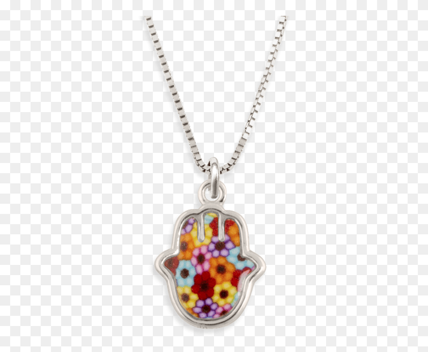 302x631 White Gold Petit Hamsa Necklace Locket, Pendant, Jewelry, Accessories HD PNG Download