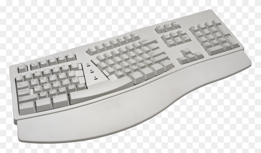 3500x1951 White Keyboard Image Ergonomic Keyboard No Background HD PNG Download