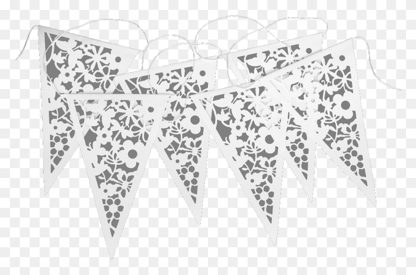 1022x650 White Lace Paper Bunting Paper Bunting, Cross, Symbol HD PNG Download