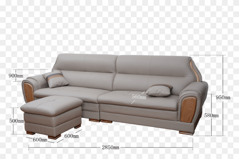 White Leather Recliner Stainless Steel Sofa Set Sofa Bed, Furniture, Couch, Ottoman HD PNG Download