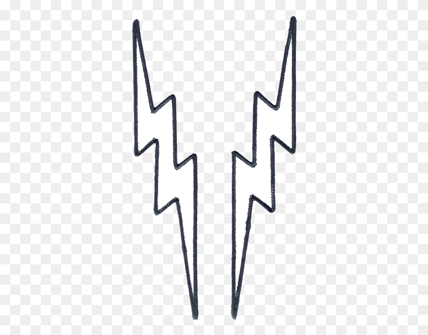 326x599 White Lightning Bolts 10 Embroidered Reflective Patch Lightning Bolt Black And White, Cross, Symbol, Emblem HD PNG Download