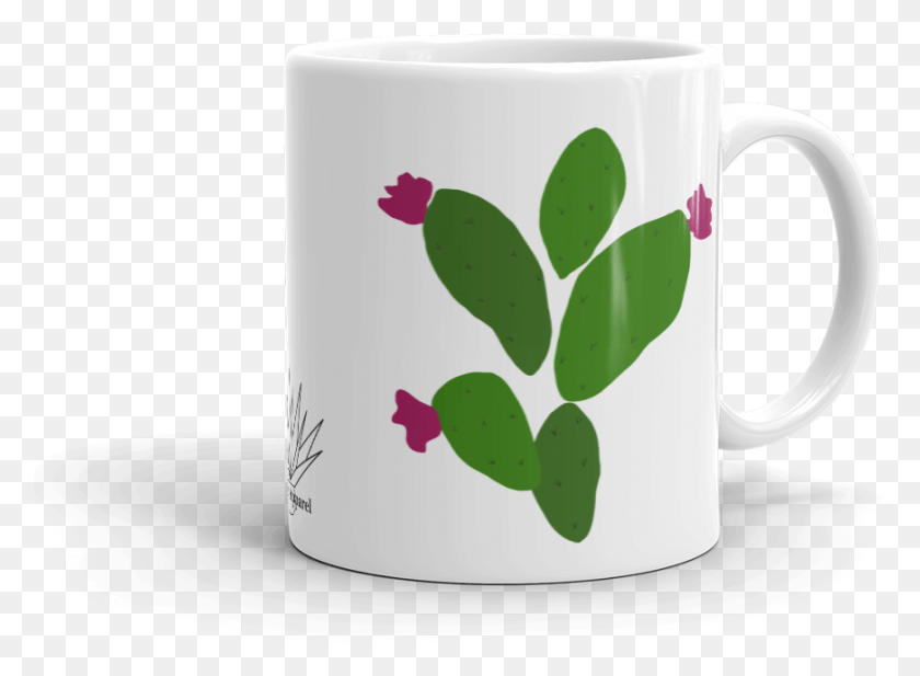 871x623 White Nopal Mug 11oz Right View Mug, Coffee Cup, Cup, Plant HD PNG Download