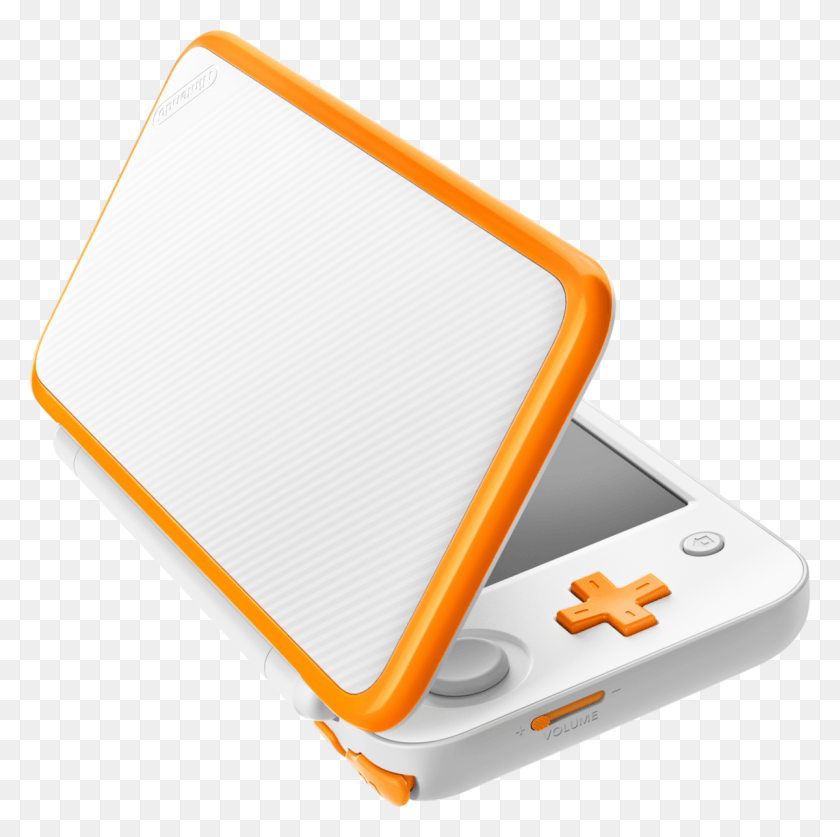 1200x1196 White Orange New Nintendo 2ds Xl To Be Released In Nintendo 2ds Xl Orange And White, Electronics, Computer, Text HD PNG Download