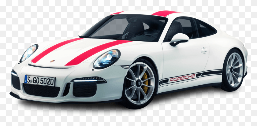 1884x851 Porsche 911 R Coche Blanco 2016 Porsche 991 R, Vehículo, Transporte, Automóvil Hd Png