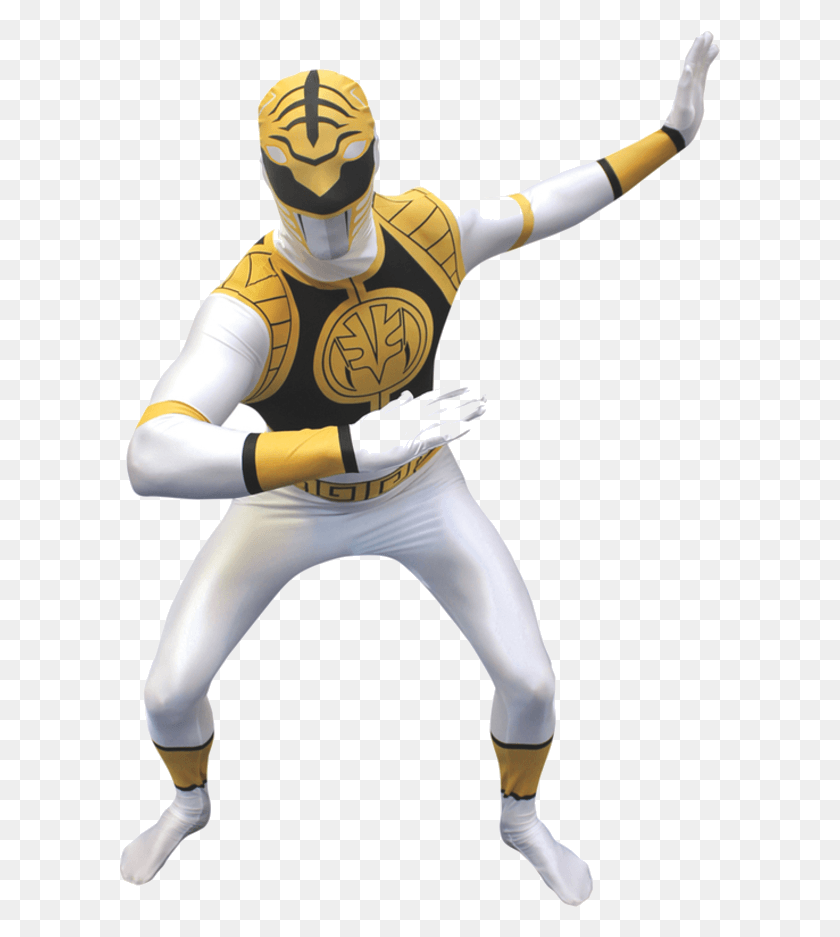 601x877 Descargar Png Power Ranger Blanco Morphsuit Power Ranger Pareja Disfraz, Persona, Humano, Casco Hd Png
