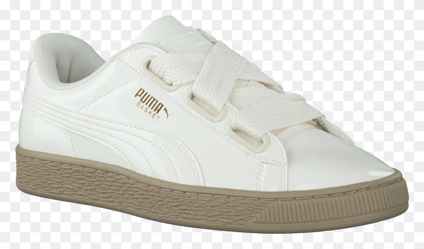 1491x829 White Puma Sneakers Basket Heart Patent Womens Leather Sneakers, Shoe, Footwear, Clothing HD PNG Download