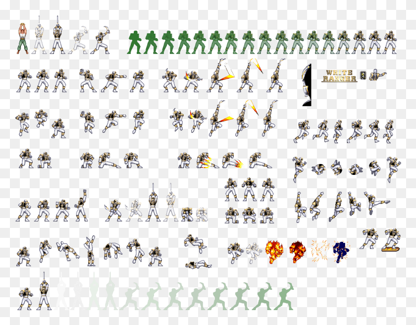 1027x786 Descargar Png White Ranger By Cyrus Annihilator Power Rangers Snes Sprites, Texto, Alfabeto, Símbolo Hd Png