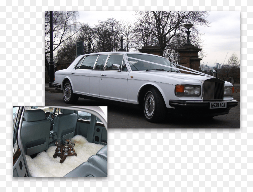 2315x1715 White Ribbon Wedding Cars White Rolls Royce Wedding Rolls Royce Silver Spirit HD PNG Download