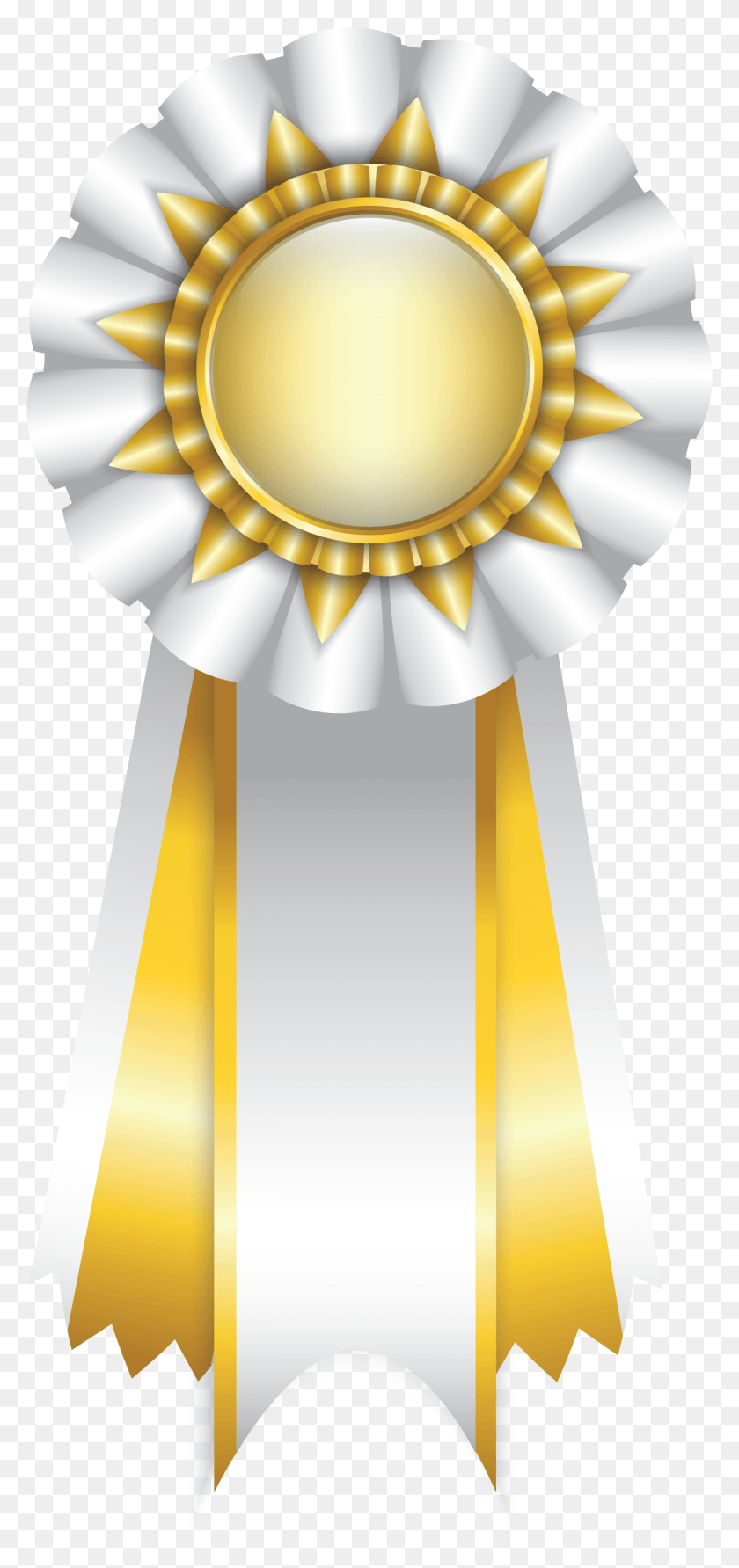 1404x3102 White Rosette Ribbon Clipart Picture Yellow Rosette Ribbon, Lamp, Trophy, Gold HD PNG Download
