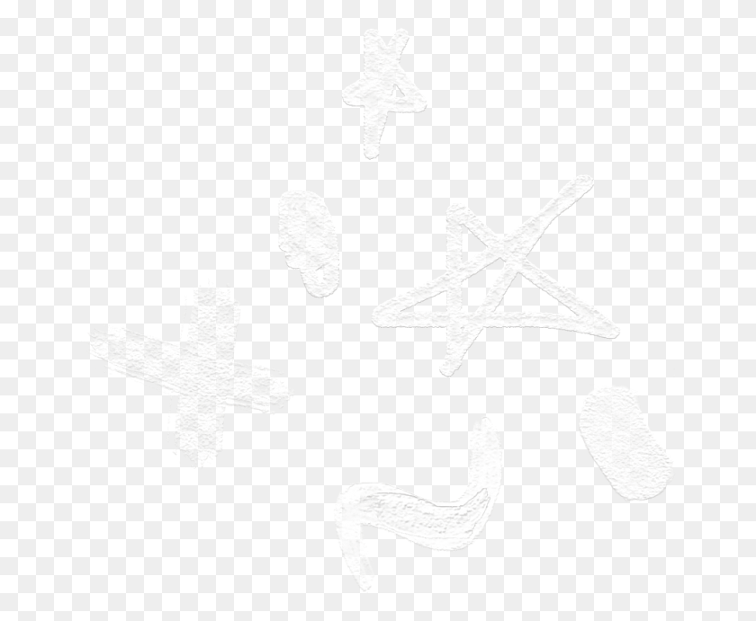 662x631 White Star Overlay Sticker Sketch, Text, Cross, Symbol HD PNG Download