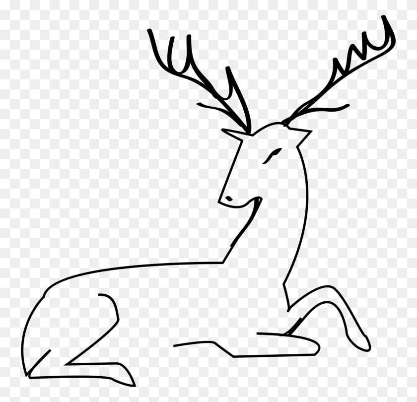 755x750 White Tailed Deer Moose Reindeer Elk Outline Of A Deer, Gray, World Of Warcraft HD PNG Download