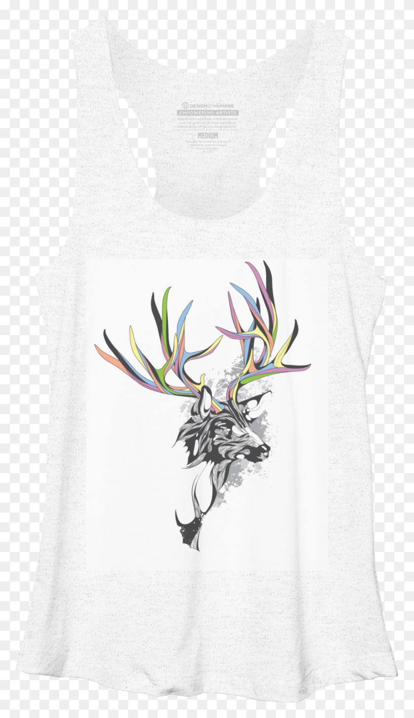 858x1537 White Tailed Deer Racerback Active Tank, Clothing, Apparel, Tank Top HD PNG Download