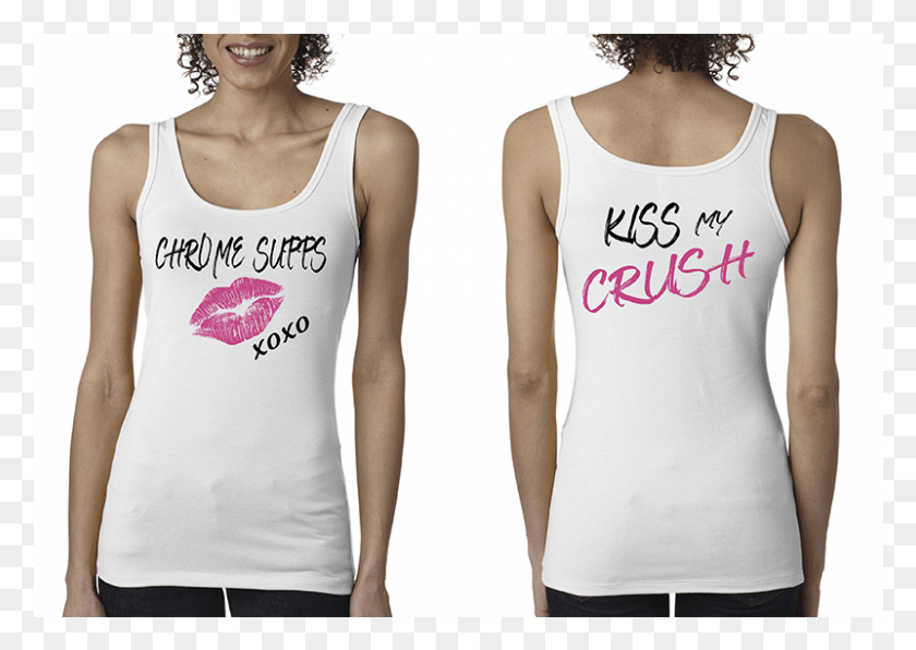 801x551 White Tank Top Chrome Supps Top, Clothing, Apparel, Person HD PNG Download