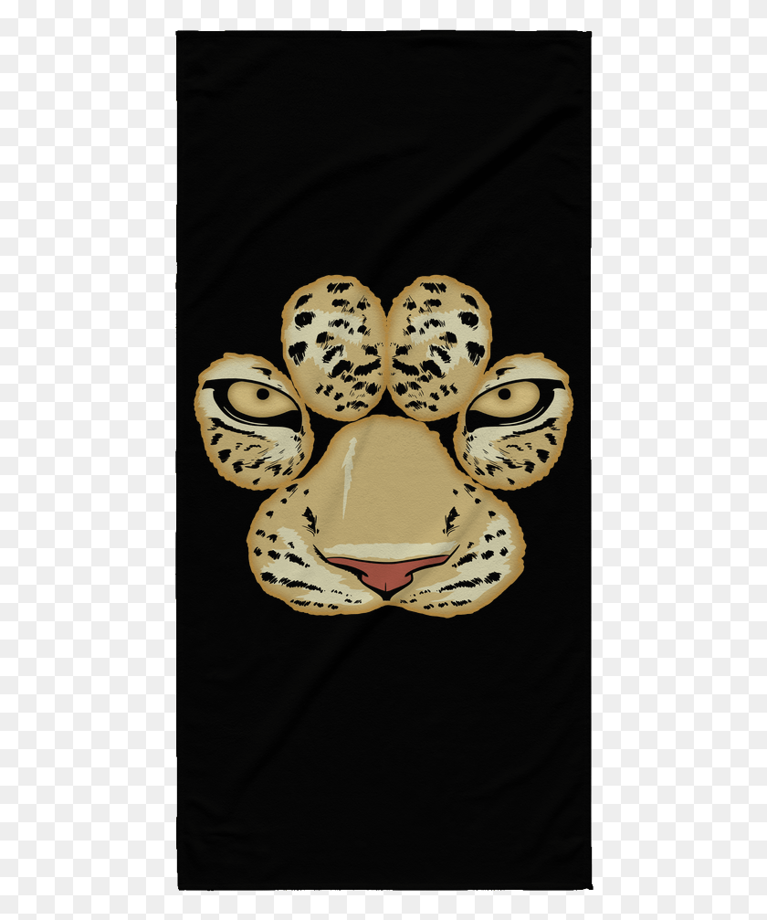 460x947 White Tiger Paw Face Funny Beach Towel For Men Women Motif, Bread, Food, Cookie HD PNG Download