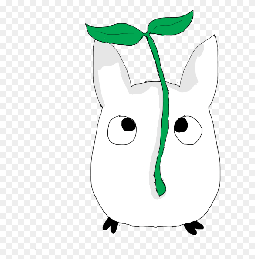 615x793 White Totoro By Noodlecutie Cartoon, Mamífero, Animal, Cerdo Hd Png